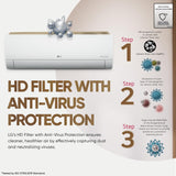 LG 1.5 Ton 3 Star Hot & Cold Convertible 6 in 1 DUAL Inverter and Large Indoor Unit Split AC US-H19BNXE