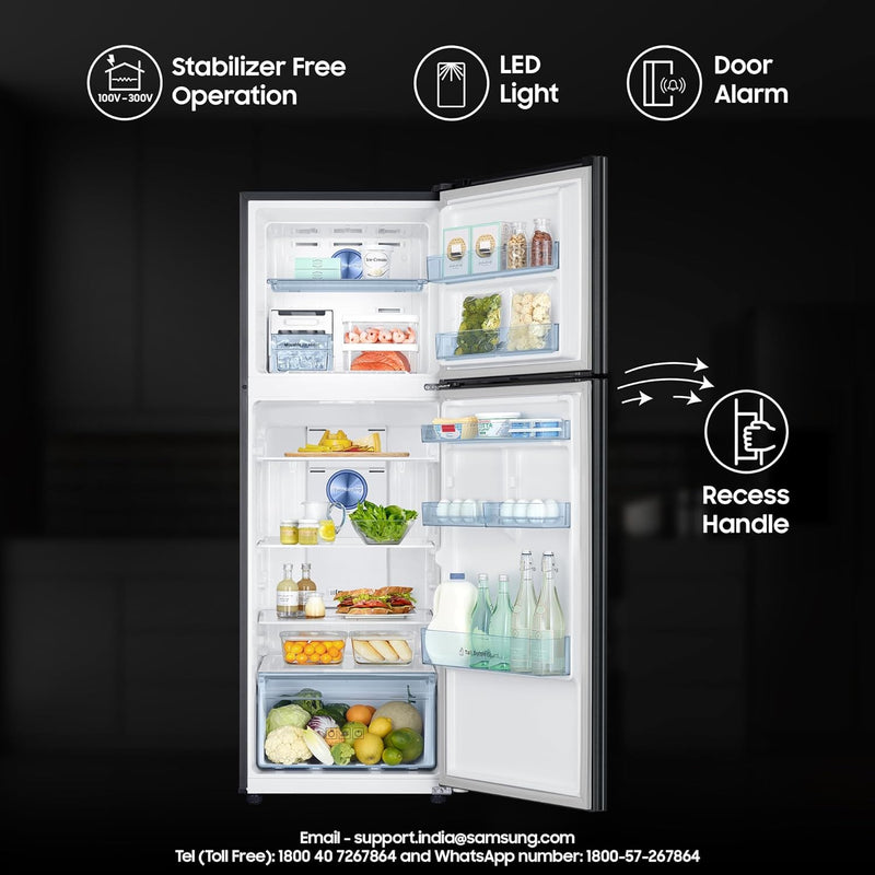 Samsung 322 L 2 Star Convertible 5in1 Digital Inverter with Display Frost Free Double Door Refrigerator RT37C4512BXHL Luxe Black 2024 Model