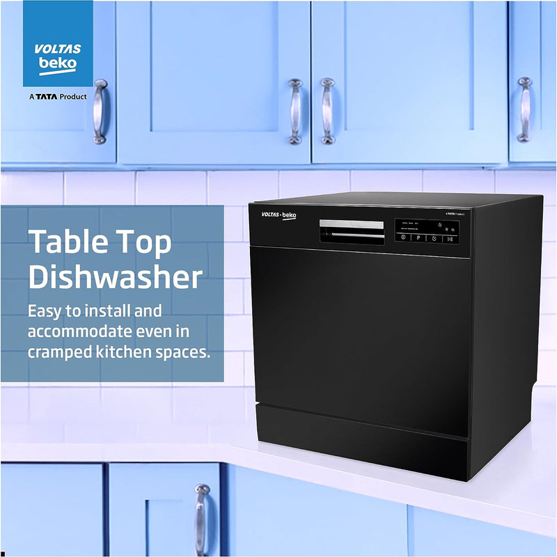 Voltas Beko by A TATA Product DT8B Free Standing 8 Place Settings Dishwasher