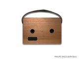 Philips Bluetooth Speaker TAS2218/94, 30W RMS with 6 Hrs Playtime, Retro Wooden Design, Indoor and Outdoor Mode, USB Playback, FM, Mic Input, Comes with Carry Strap (Brown)