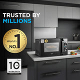 Midea 20L Solo Microwave Oven (MMO20CXAMMPEBK, Black, 5 power levels & Defrost function)