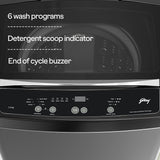 Godrej Smart Choice 7 Kg 5 Star, AI Tech, Fabrisafe Steel Drum, Magic Lint Filter, Fills Tub At ~0 Water Pressure, Fully-Automatic Top Load Washing Machine (WTEON ALP 70 5.0 FDUN GPGR, Graphite Grey)