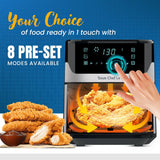 INALSA Air Fryer for Home 6.5L Capacity-1600 W with Digital Control and 8 Preset Function|Quick Heat Circulation Variable Temp. Control,Baking,Grilling, Air Frying,Roasting up to 60 Min