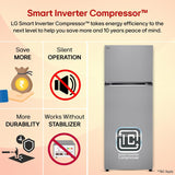 LG Smart Choice, 466 L, 1 Star, Convertible, Door Cooling+, Smart Inverter Compressor, AI ThinQ Wi-Fi, Frost Free Double Door Refrigerator (GL-T492NPZR, Shiny Steel, Express Freeze & Multi Air Flow)