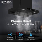 Faber Atom 60cm 1500m³/hr BLDC Autoclean Filterless T-Shape Chimney|Built In Oil Collector|Touch & Gesture Control | Hood ATOM BLDC TC FL HC SC BK IN 60