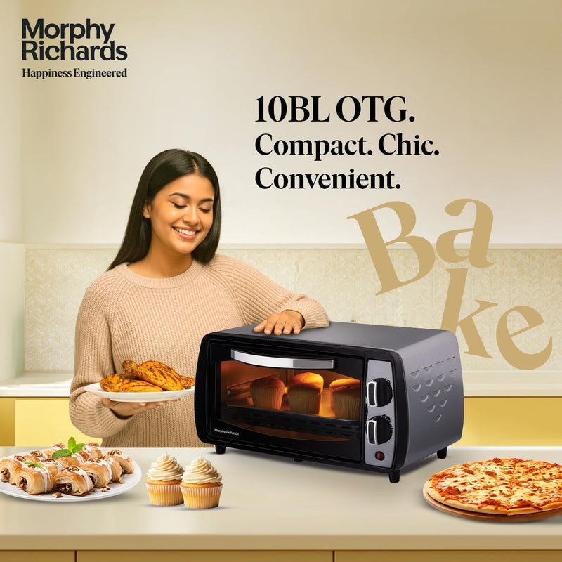 Morphy Richards 10BL Otg Oven For Kitchen, Cooking Range With Oven And Grill For Baking, Tandoor, Manual, 800 Watts, 10L
