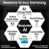 Samsung 396 L, 3 Star, Convertible 5-in-1, Digital Inverter, Frost Free Double Door, Bespoke AI WiFi Enabled Refrigerator (RT41DG6A4DB1HL, Black Matte)