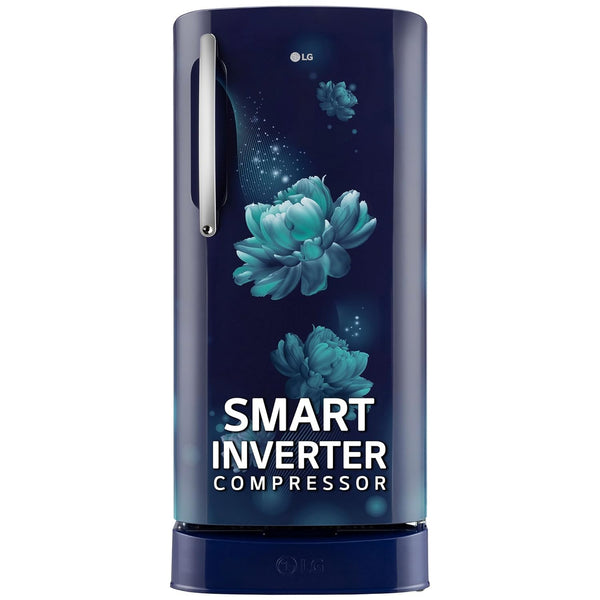 LG 201 L 5 Star Inverter Direct-Cool Single Door Refrigerator (GL-D211HBCZ, Blue Charm, Base stand with drawer)