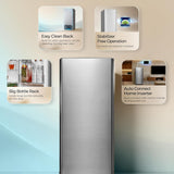 Haier 190 L 3 Star Direct Cool Single Door Refrigerator with Fast Ice Making, Easy Clean Back, Large Vegetable Box (HED-203TDSA-N, Dazzle Steel, )