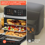 INALSA Air Fryer Oven|12L,1700W|Stainless Steel Body|12-in-1 Functions,Fry,Bake,Grill,Dehydrate&Reheat|12 Preset|Rotisserie&Convection|Dishwasher Safe Accessories|2Yr