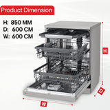 LG 15 Place Setting Dishwasher for Indian Utensils|Cleans Kadhai & Pressure Cooker|TrueSteam & QuadWash Technology|Inverter| Freestanding Dishwasher with Auto Open Door & WiFi (DFB435FV, Prime Silver)
