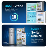 Bosch 368L, 1 Star, Frost Free Double Door Refrigerator with 2.5 L Water Dispenser | 6-in-1 Convertible Storage Modes | Fresh up to 10 Days | Touch Panel | 2 Cooling System (CTC39S21AI, Steel, 2026)