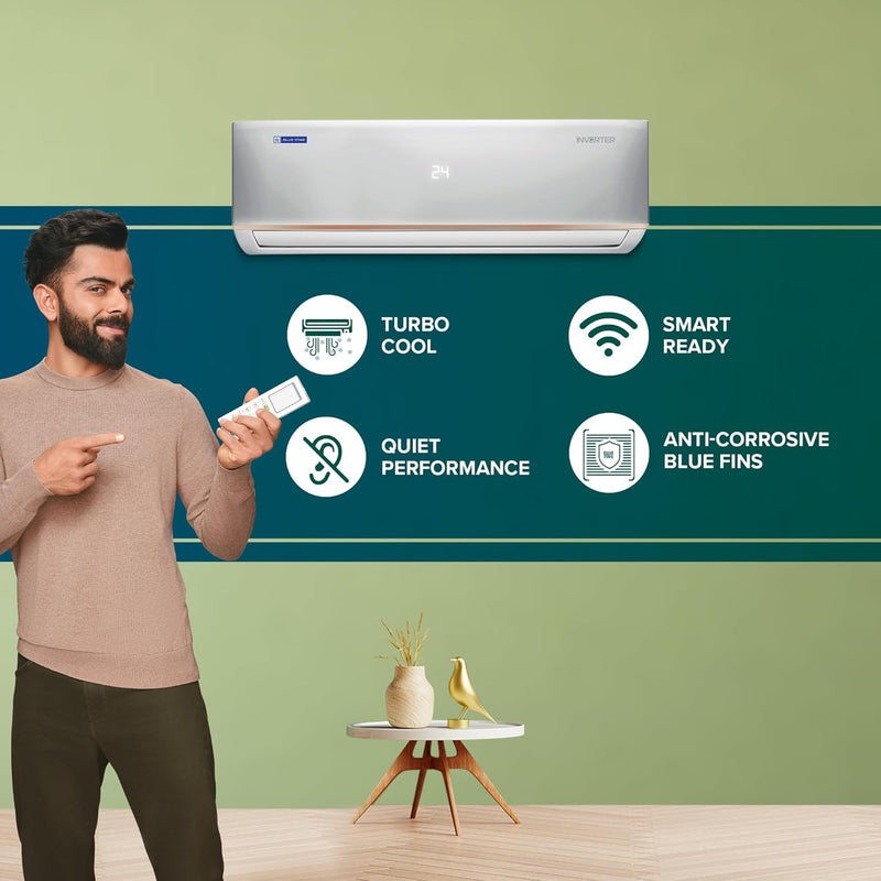 Blue Star 2 Ton 3 Star Hot and Cold Inverter Split AC (IC324DNUHC, White)