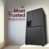 LG 630 L, 3 Star, Frost-Free, Double Door, Door Cooling+, Hygiene Fresh+, Smart Inverter, Wi-Fi Convertible Side By Side Refrigerator with AI ThinQ (GL-L257CMC3, Matt Black, Ice & Water Dispenser)