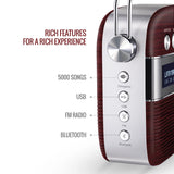 Saregama Carvaan Hindi - Portable Music Player with 5000 Preloaded Songs, FM/BT/AUX (Cherrywood Red)