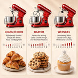 INALSA Professional Stand Mixer-Heavy Duty 1600 Watt Pure Copper Motor| 5.4L SS Bowl & 4.8 L Bowl|Touch Control with Digital Display|Includes Whisking Cone, Mixing Beater & Dough Hook, MixMaster Touch