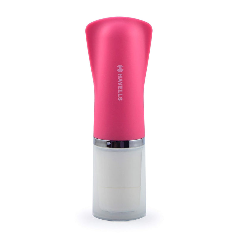 Havells Lady Facial Hair Remover | Rotary Blades for Clean and Smooth Touch for Upper Lips, Chin & Cheeks | Wet & Dry Use | Battery Powered | Mirror Included | Hot Pink | FD5000