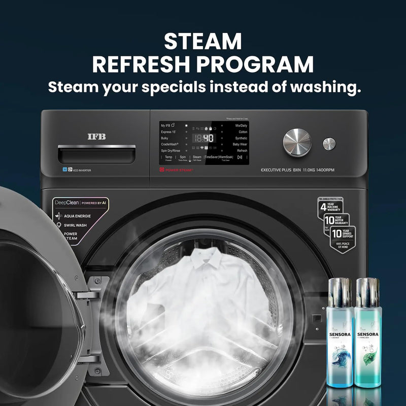 IFB 11 Kg 5 Star, DeepClean®, AI Powered, WiFi, Fully Automatic Front Load Washing Machine (EXECUTIVE PLUS BXN 1114KH,)