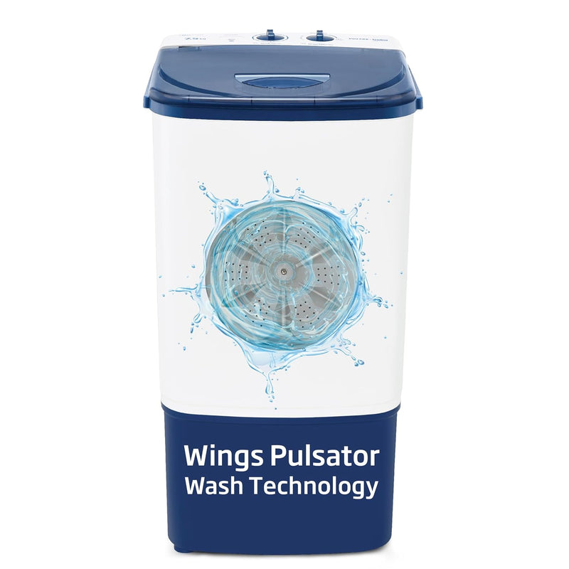 Voltas beko, A Tata Product 7.5 kg Semi-Automatic Top Load Single Tub Washing Machine (WST75UC/BLSSWH2PTD, Blue, Pulsator wash method)