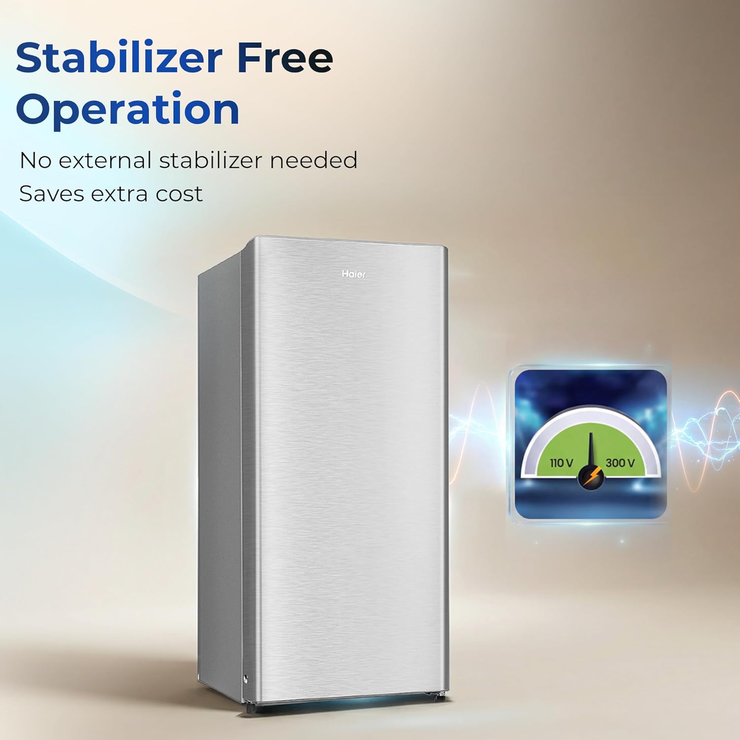 Haier 190 L 3 Star Direct Cool Single Door Refrigerator with Fast Ice Making, Easy Clean Back, Large Vegetable Box (HED-203TDSA-N, Dazzle Steel, )