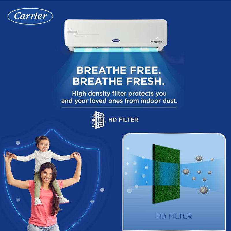 Carrier 1 Ton 3 Star AI Flexicool Inverter Split AC ( ESTER NEO+ Exi, CAI12ER3R34F0,White)