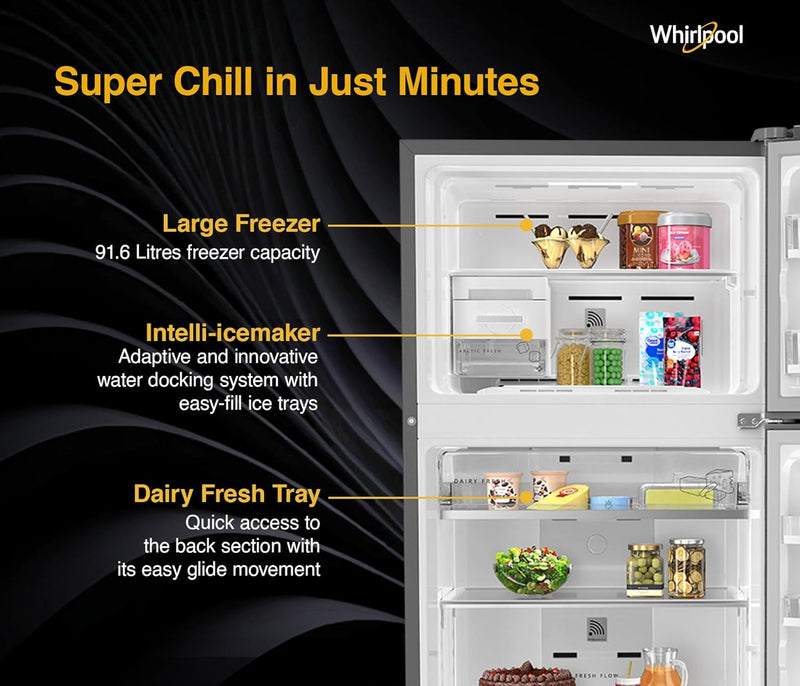 Whirlpool 467L 2star IntelliFresh Convertible Inverter Frost Free Double Door Refrigerator (IF INV CNV 515 ALPHA STEEL-Z, 2s)