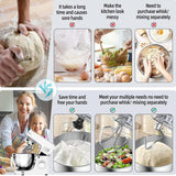 INALSA Stand Mixer 1200W|Pure Copper Motor|5.3L SS Bowl With Splash Guard|Metal Gears for Extra Durability|Accessories Included|Dishwasher Safe|Baking,Cake Mixer,Kneading-Kratos Plus (White)