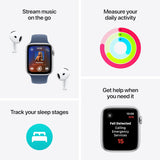 Apple Watch SE MXEH3HN (2nd Gen, 2023) [GPS 40mm] Smartwatch with Starlight Aluminum Case with Lake Green Sport Loop. Fitness & Sleep Tracker, Crash Detection, Heart Rate Monitor, Retina Display