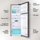 LG 246 L 3 Star Smart Inverter Frost-Free Double Door Refrigerator (, GL-S262SESX, Ebony Sheen, Convertible)