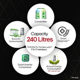 LG 240 L 3 Star Frost-Free Smart Inverter Double Door Refrigerator (GL-S292RDSX, Dazzle Steel, Convertible & Multi Air Flow Cooling)