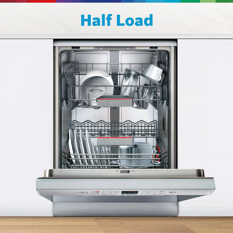 Bosch 13 Place Setting Dishwasher with Intensive Kadhai Program, No Pre-Rinse, 70? Hot water wash, Half Load Option & Extra Cutlery Box - (SMS66GI01I, Silver, Glass Protection Technology)