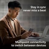 PHILIPS TAN1150BK Neckband, 60H Playtime, 13mm Drivers, AI ENC Mic, BT v5.3, IPX5 Proof Bluetooth