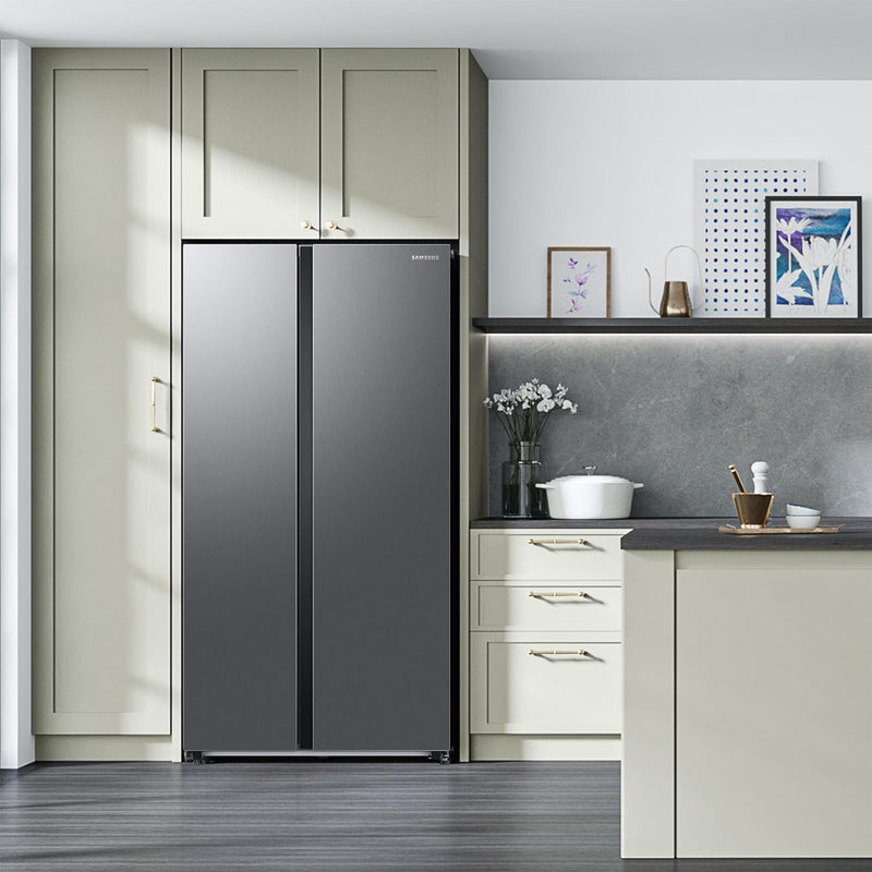 Samsung 653 L 3 Star Frost Free Double Door Convertible 5in1 Digital Inverter Side By Side AI Enabled Smart Refrigerator with WiFi RS76CG8003S9HL Silver Refined Inox 2024 Model