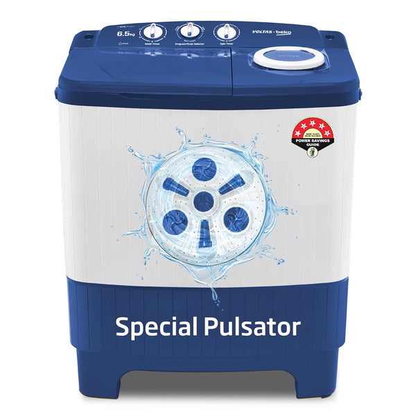 Voltas beko, A Tata Product 7.5 kg Semi-Automatic Top Load Single Tub Washing Machine (WST75UC/BLSSWH2PTD, Blue, Pulsator wash method)