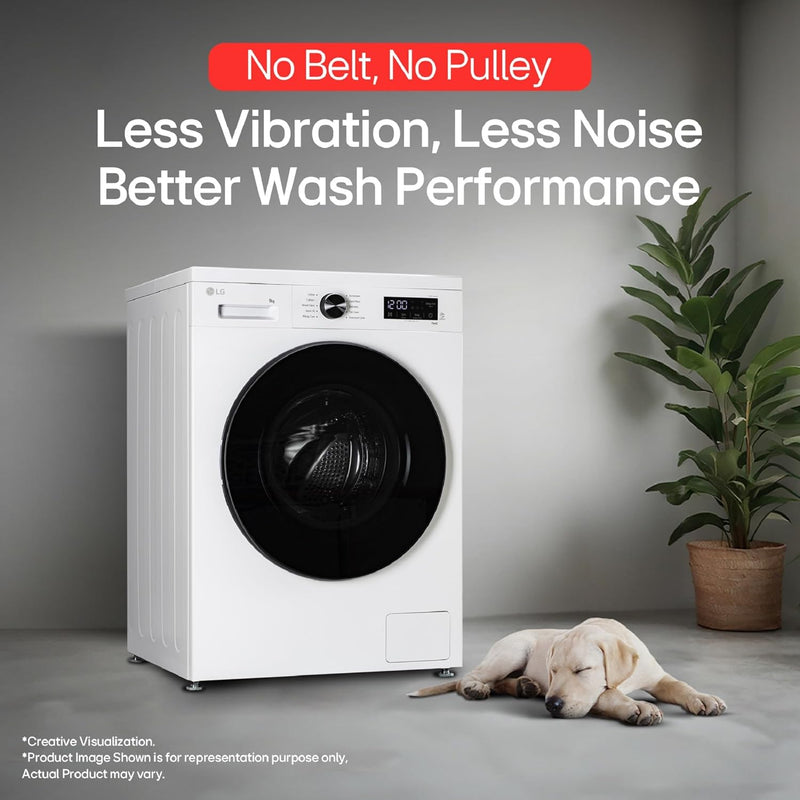 LG 9 Kg 5 Star Wi-Fi, Steam, Inverter Direct Drive Technology, 6 Motion DD, Fully-Automatic Front Load Washing Machine (FHB1209Z4W, Allergy Care, In-Built Heater, Touch Panel, Blue White)