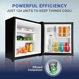 Haier 42 L Mini Refrigerator with Direct Cool Technology - Single Door Design, Energy Efficient, Compact Size - Ideal for Home, Office, and Dorm Rooms (Black Steel, HRD-55KS, 2024 Model)