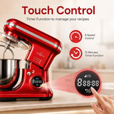 INALSA Professional Stand Mixer-Heavy Duty 1600 Watt Pure Copper Motor| 5.4L SS Bowl & 4.8 L Bowl|Touch Control with Digital Display|Includes Whisking Cone, Mixing Beater & Dough Hook, MixMaster Touch