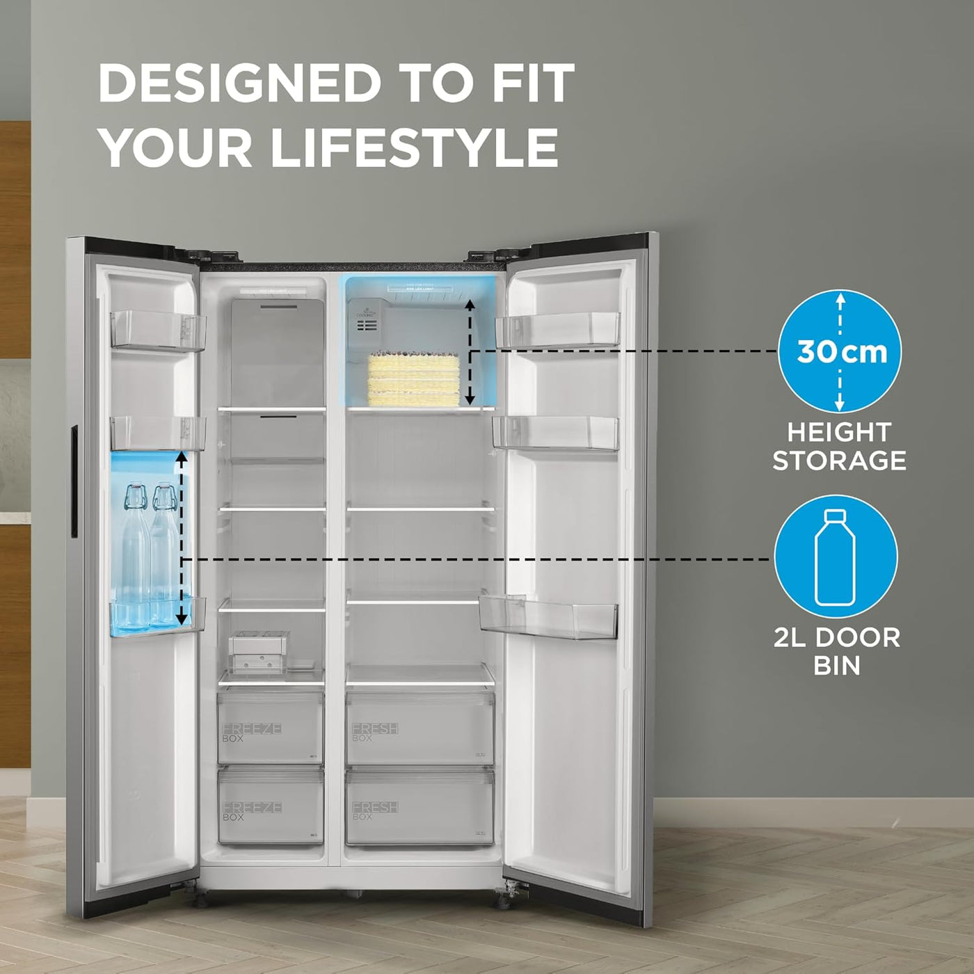 Midea 563L Side By Side Refrigerator | Stabilizer Free | Digital