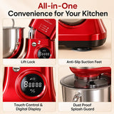 INALSA Professional Stand Mixer-Heavy Duty 1600 Watt Pure Copper Motor| 5.4L SS Bowl & 4.8 L Bowl|Touch Control with Digital Display|Includes Whisking Cone, Mixing Beater & Dough Hook, MixMaster Touch