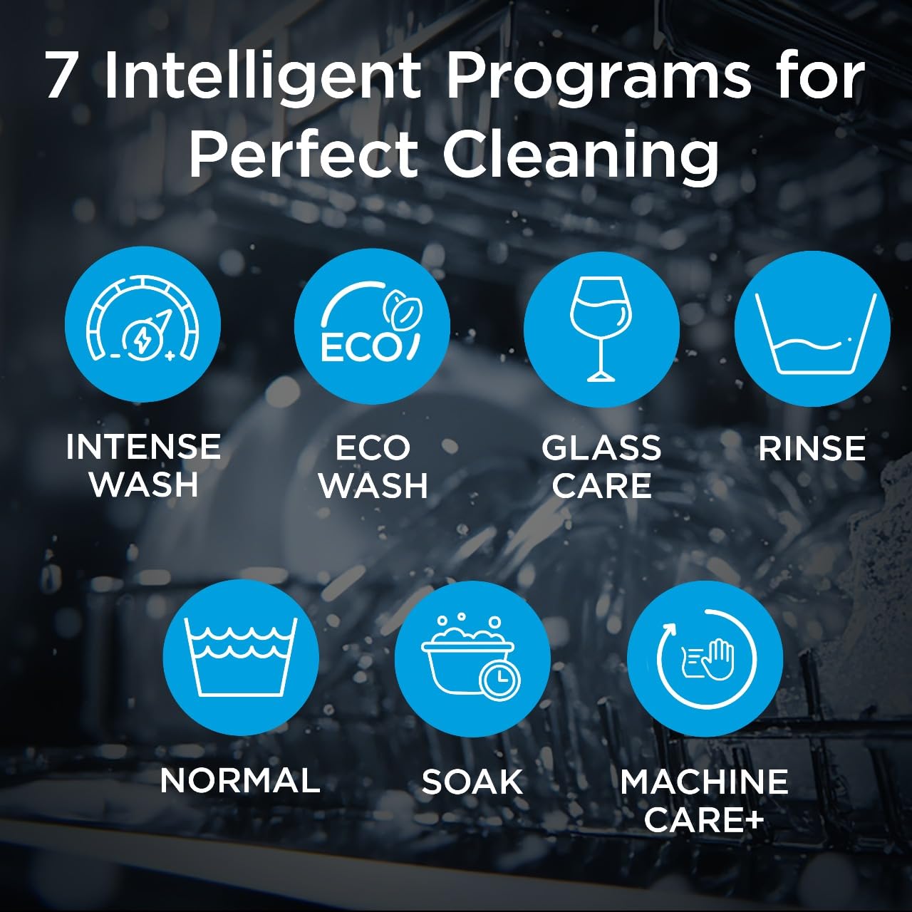 Midea 13 Place Settings Free Standing silver Dishwasher |FMDWPF1301F(SS)-WG|7 Wash Programs | LED Display | Power Wash | Wi-Fi Enabled with Midea SmartHome App | Self c