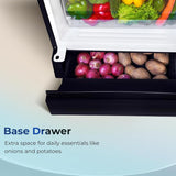 Haier 190 L 4 Star Direct Cool Single Door Refrigerator with Fast Ice Making, Easy Clean Back, Large Vegetable Box (HED-204TMIBA-N, Marine Ivy, Base Stand Drawer, )