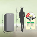 Haier 185L 2 Star Direct Cool Single Door Refrigerator | Toughened Glass Shelves | Large Veg Box | Fast Ice Making | Longer Cooling Retention | Easy Clean Back (HED-19TMS-N, Moon Silver)