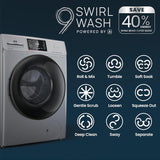 IFB 8 Kg 5 Star with 9 Swirl Wash, AI Powered, Wi-Fi, Fully Automatic Front Load Washing Machine (Senator MSN 8014, Steam Refresh Program with Eco Inverter, Metallic Silver)