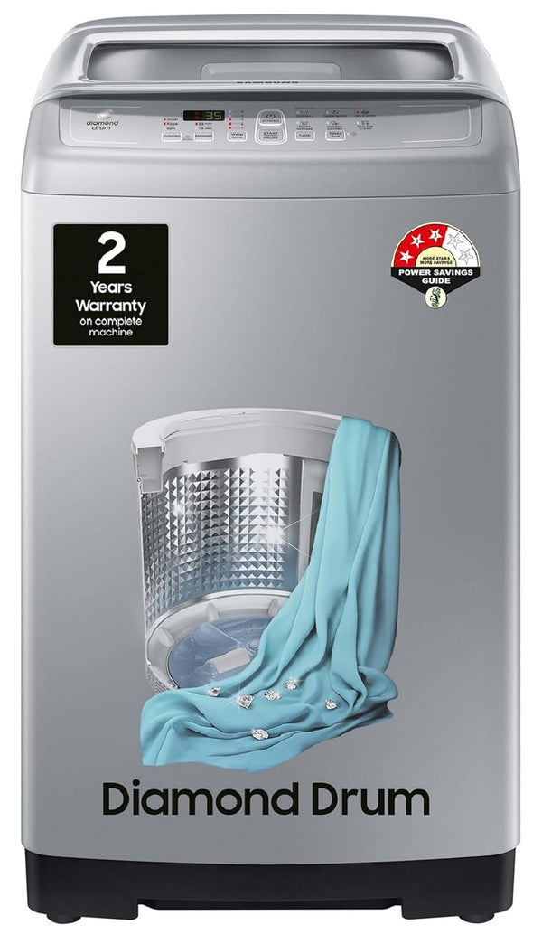 Samsung 7 kg, Fully-Automatic Top Load Washing Machine with Diamond Drum (WA70A4002GS/TL, Imperial Silver)(Touched Up)