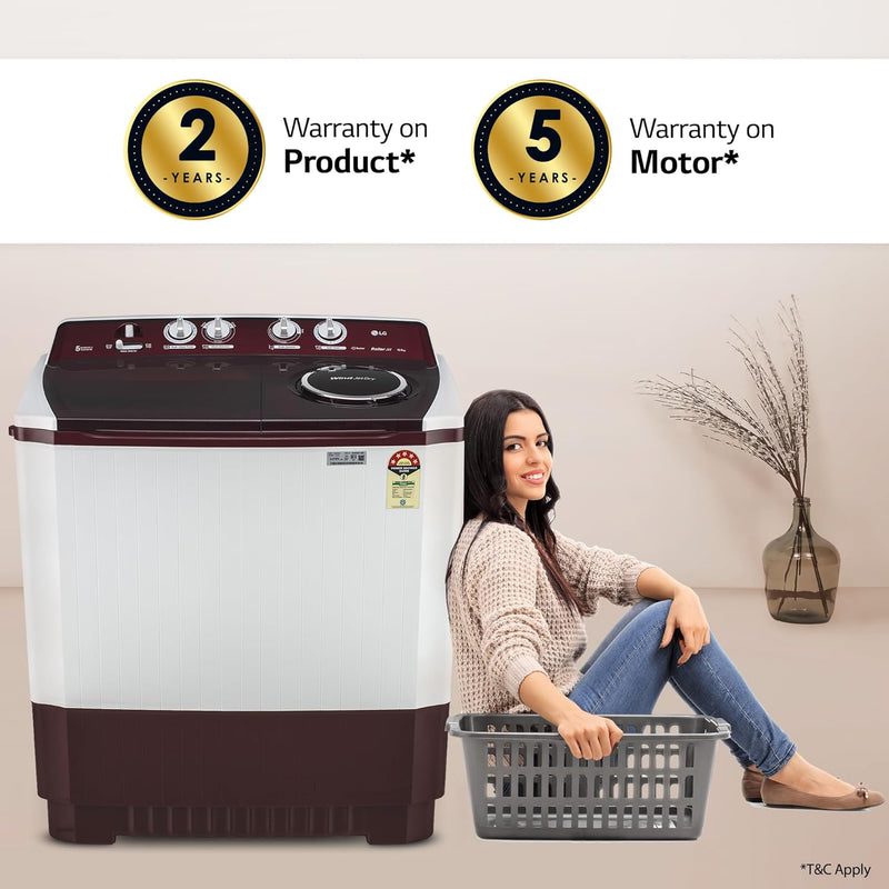 LG 10.5Kg Semi Automatic Top Load Washing Machine, P1015ASRAZ