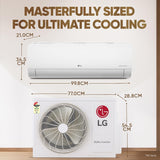 LG 2 Ton 3 Star DUAL Inverter Split AC (Copper, AI Convertible 6-in-1, Diet Mode+, Faster Cooling & Energy Saving, 4 Way Swing, HD Filter with Anti-Virus Protection, US-Q24ENXE, White)