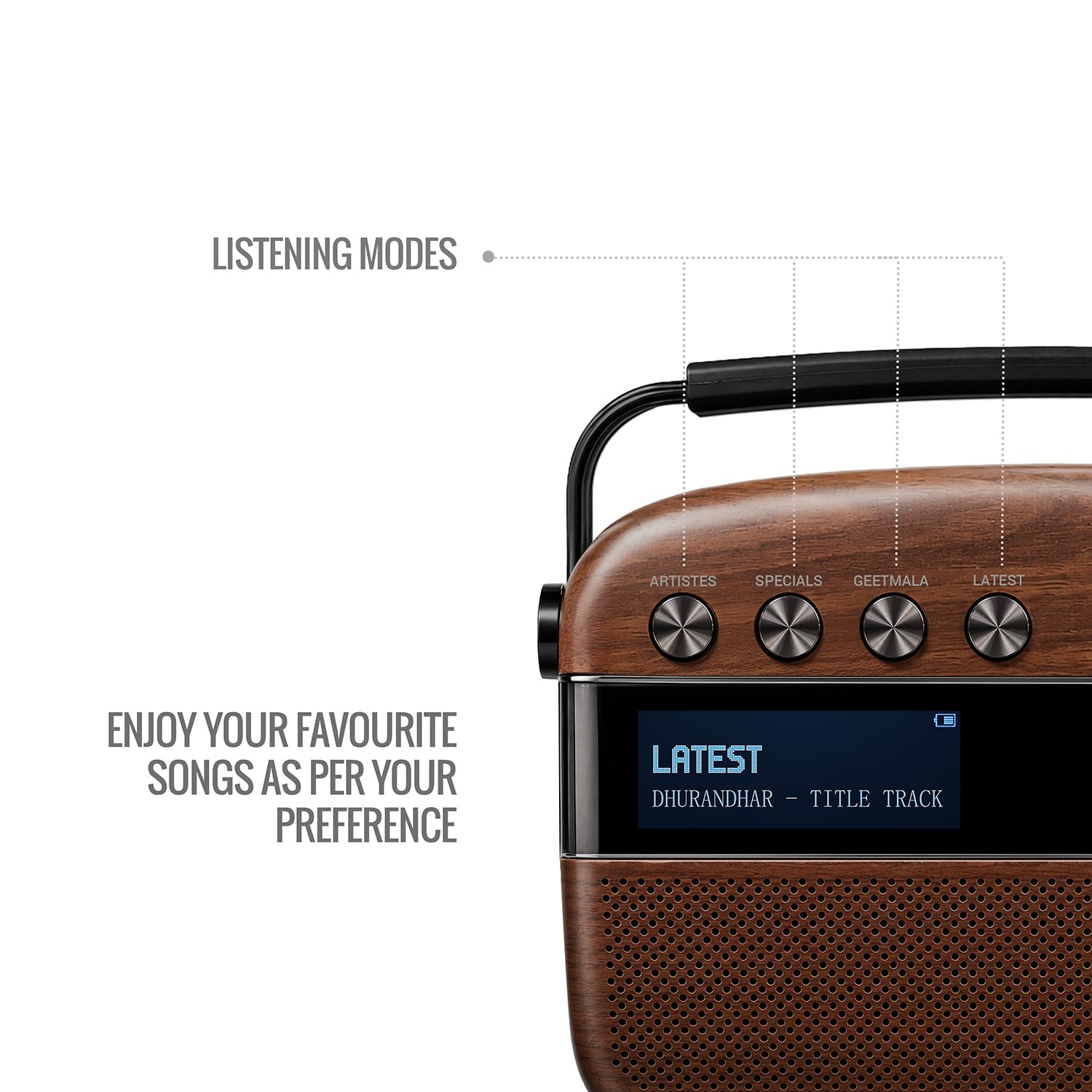 Saregama Carvaan 3.0 Hindi Legends to Latest Music Player, Antique Oak