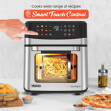INALSA Air Fryer Oven|12L,1700W|Stainless Steel Body|12-in-1 Functions,Fry,Bake,Grill,Dehydrate&Reheat|12 Preset|Rotisserie&Convection|Dishwasher Safe Accessories|2Yr