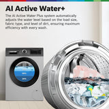 Bosch 9Kg, 5 Star, AI Acitve Water+, Anti Stain, Iron Steam Assist, Anti Tangle Fully-Automatic Front Loading Washing Machine (WGA2420SIN, In-Built Heater, Allergy Plus, Anti Wrinkle, Dark Silver)