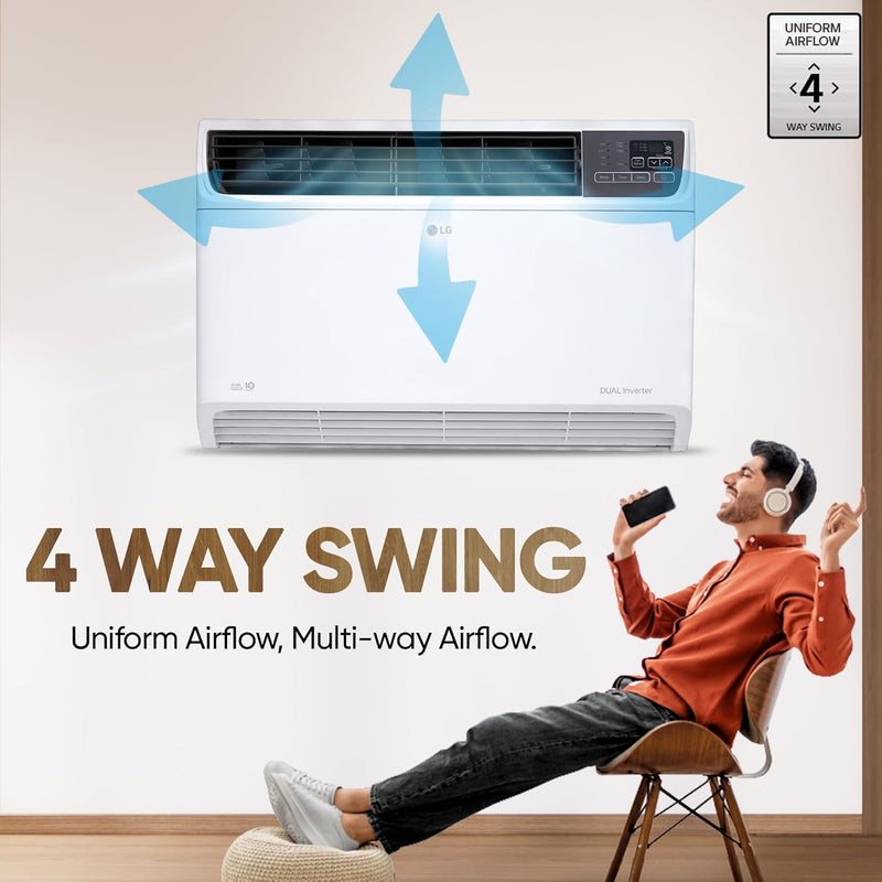 LG 1.5 Ton 5 Star DUAL Inverter Window AC ( UW-Q18WUZA, White)
